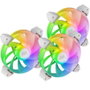 Mars Gaming Kit 3 Ventiladores MF-3ARW ARGB Blanco 120mm Aspas Invertidas